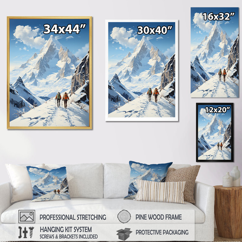 Alpes françaises françaises, impression sur toile, Cadre flottant doré, H 32 po x l 16 po x P 1 po