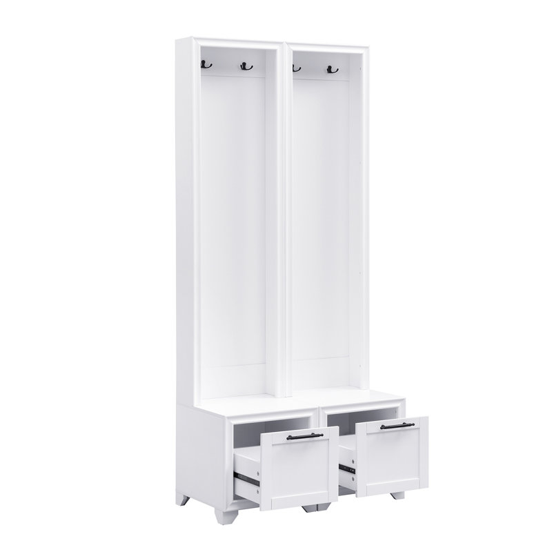 On-trend Elegant Free Standing Hall Tree Set Of 2, White