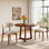 Chaises de salle à manger rembourrées avec structure en bois massif, chaises de cuisine modernes, revêtement en velours moelleux doux, beige (ensemble de 2)