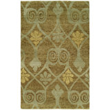 Wool Floral Area Rug in Brown