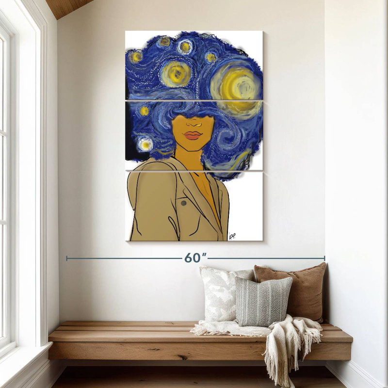Shrineworth Afro Starry Night, H 50 po x l 32 po