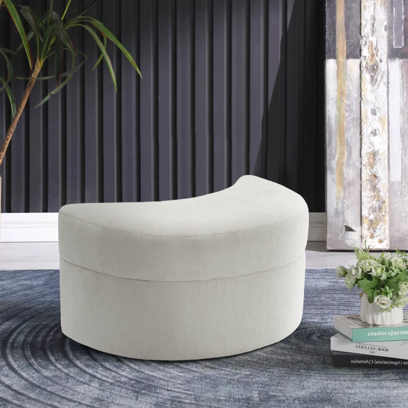 Repose-pieds demi-lune, Polyester beige