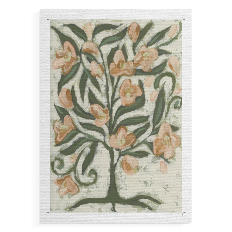 Folk Peach Blossoms II - reproduction de toile seulement - non encadrée, H 27 po x l 18 po