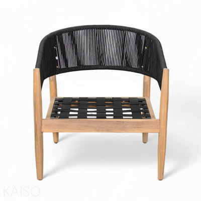 Fauteuil club d'extérieur, finition naturelle en bois d'acacia avec coussin en bois