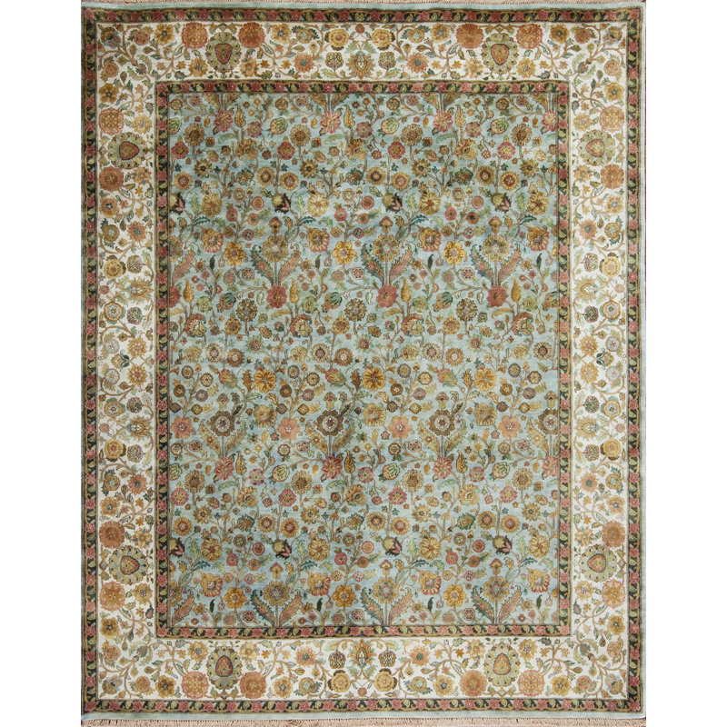 Golden Age Hand Knotted Wool Area Rug, Rectangle 10' x 14'