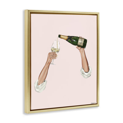 Champagne Pour on Pink Floating Frame, design by Ziwei Li