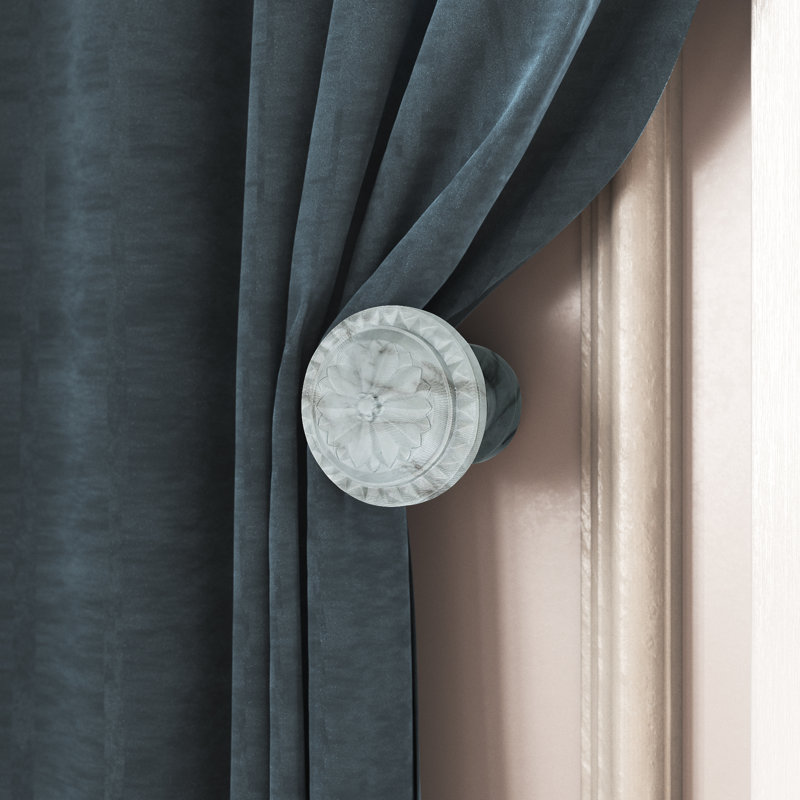 Retenue de rideau Sentire Medallion, Marbre blanc