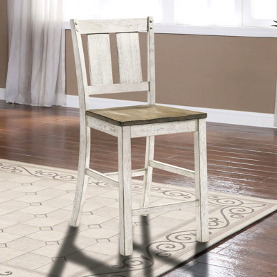 Solid Wood Set Of 2Pc Counter Height Dining Chairs