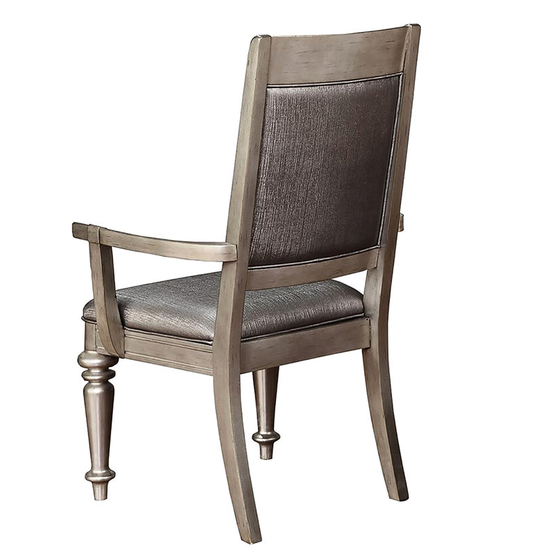Fauteuil glamour de 2 pièces - Revêtement métallique, losange pour le dossier de la salle à manger