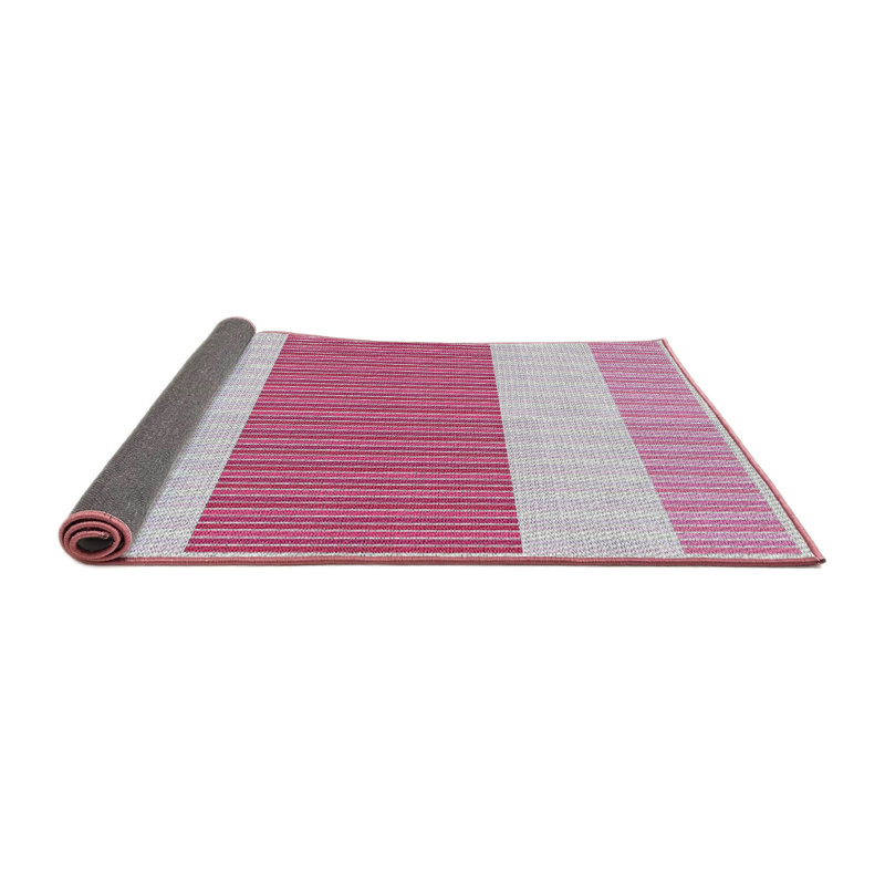 Tapis rose/zone grise à motifs, Carré 5 pi