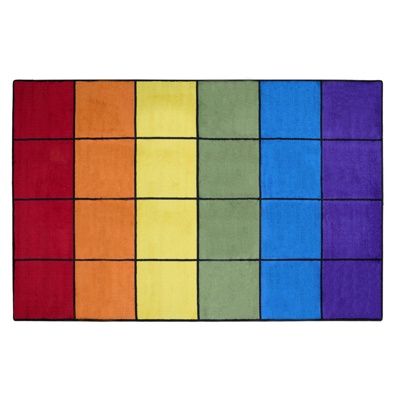 Tapis pour salle de classe KidCarpet.com Rainbow Blocks