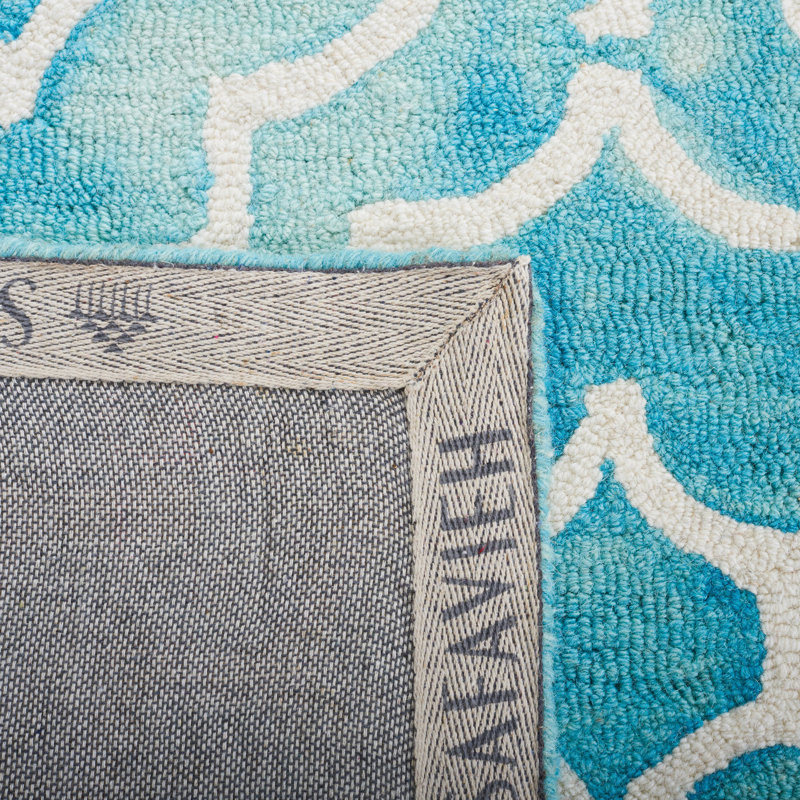Dip Dye Hand Tufted Wool Geometric Rug, Rectangle 3' x 5'