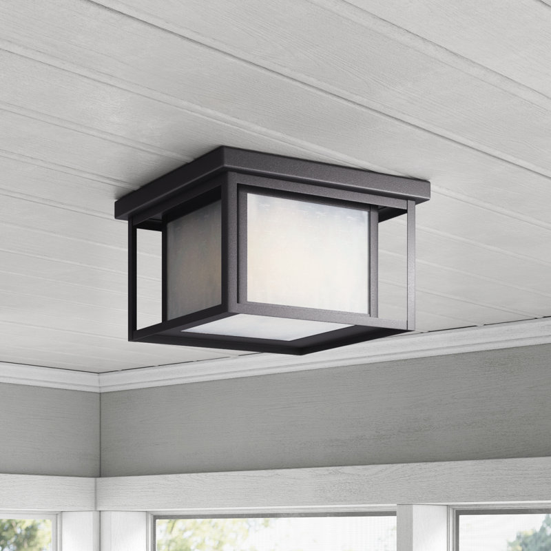 Vermont 10'' W Outdoor Flush Mount, Black