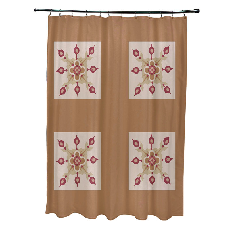 Rideau de douche simple géométrique Anita, Brun / taupe