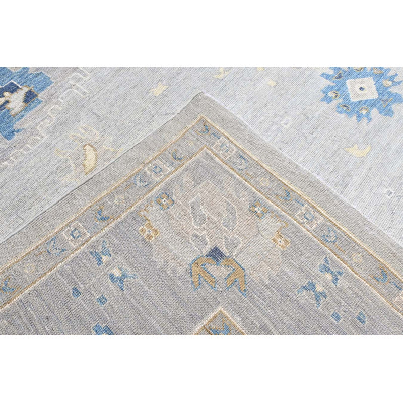Oushak Collection, Transitional One-of-a-Kind Rectangle 12'4" X 14'8" Hand Knotted Area Rug