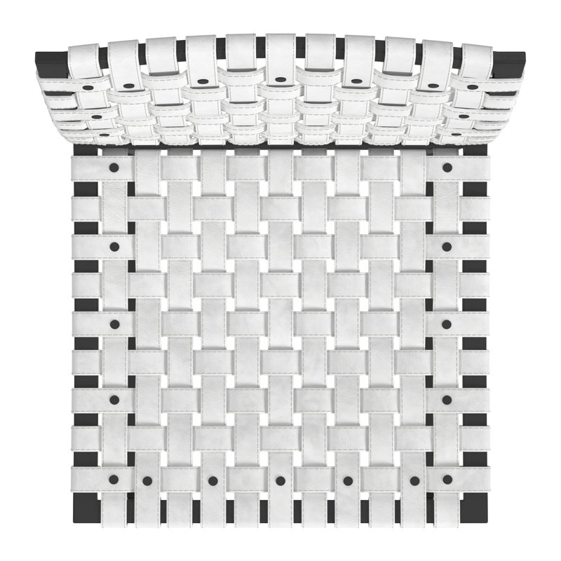 Butler Urban Brown Woven Leather Bar Stool, Counter Stool (25" Seat Height), White/Black