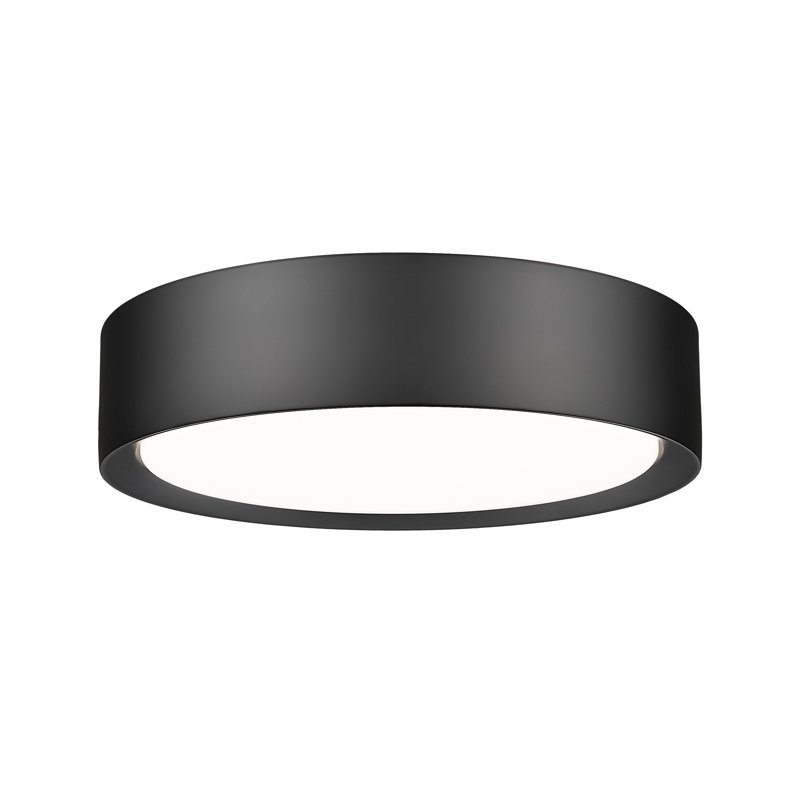 Plafonnier encastré 1 lumière Asalah, Noir mat, H 3 po x l 12 po x P 12 po