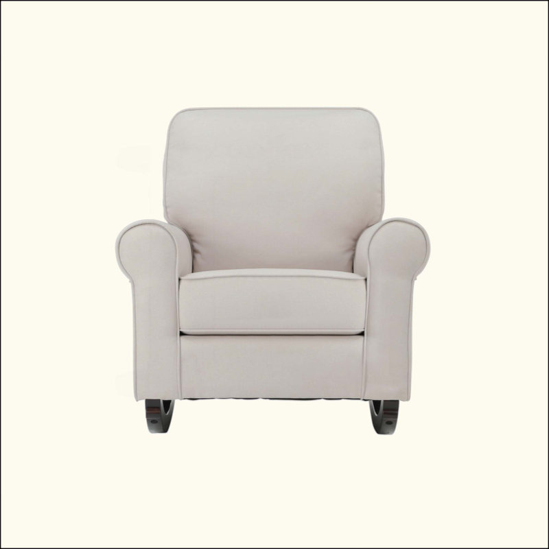 Fabric Rocking Chair With Pocket Coil Seat And Wooden Frame For Comfortable Relaxation