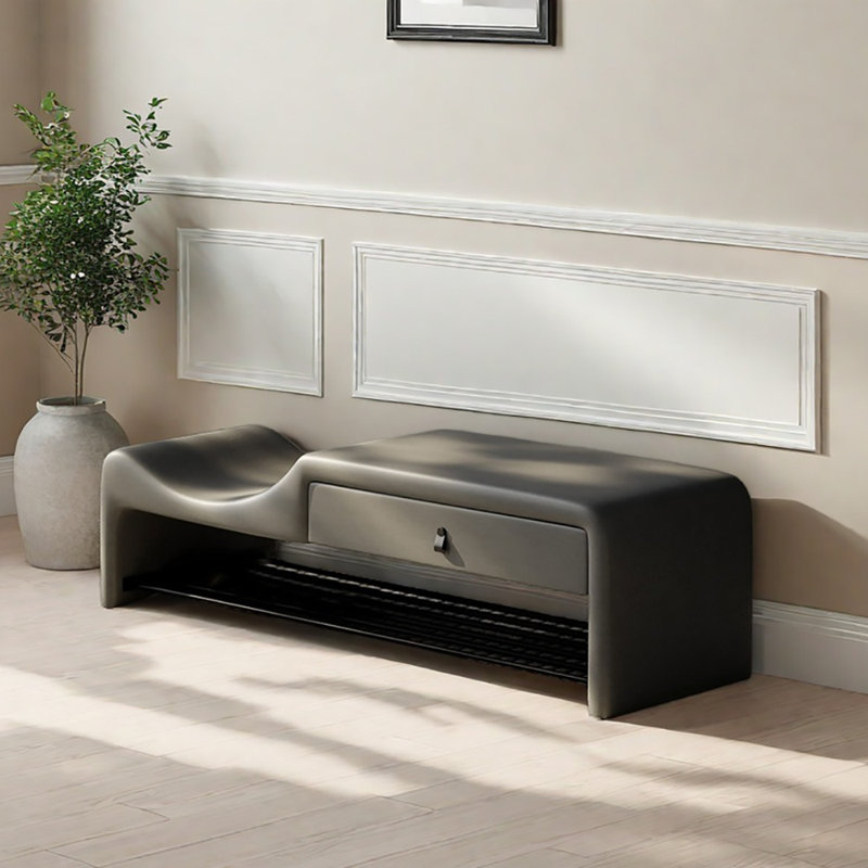 47.2in Shoe Storage Bench, Gray