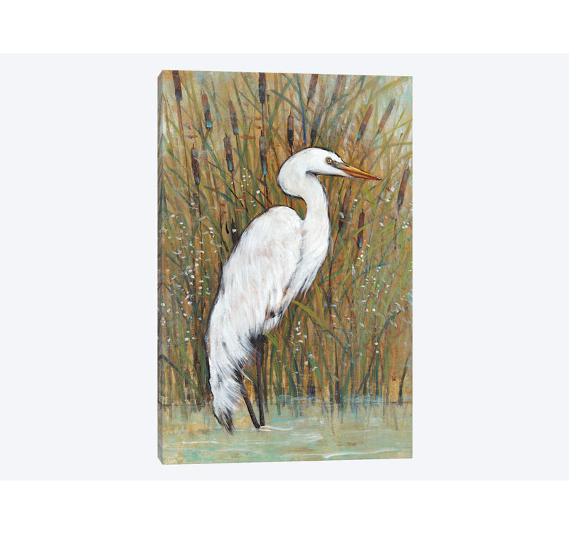 «White Egret II» par Timothy O 'Toole, reproduction sur toile tendue, H 18 po x l 12 po x P 1,5 po, Toile tendue