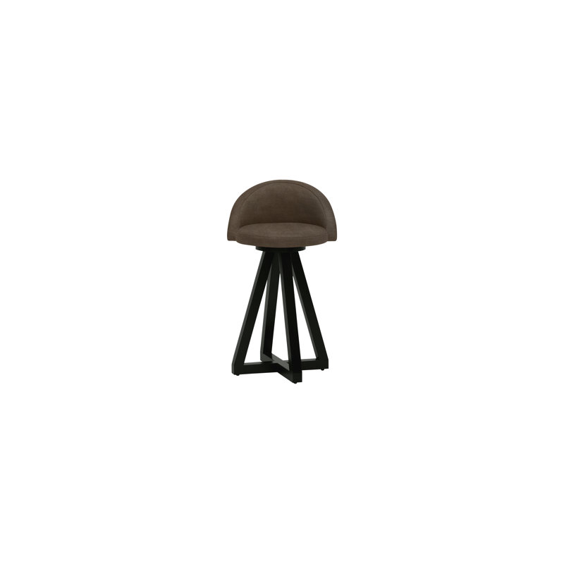 X2 Seat Top 26" Swivel Bar Stool, Olive, Black Oak, Brass