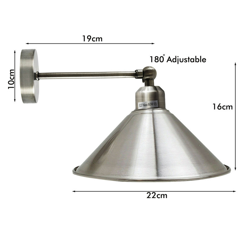 Helton Armed Sconce, Satin Nickel