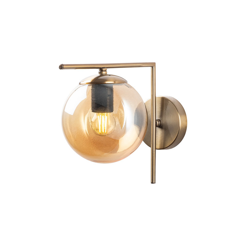 Lampe murale moderne 15 po x 11 po x 9 po, corps en métal avec capuchon en verre | Max 40W, douille E14 | Double isolation, IP20 | Parfait pour les décorations glamour, scandinaves et hôtelières | Élégant éclairage décoratif pour n'importe quelle 