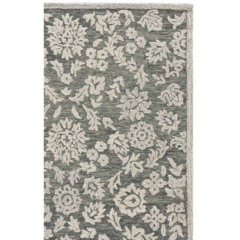 Blossom Hand Tufted Wool;Cotton Damask Indoor Rug, 6'-0" x 6'-0" Square