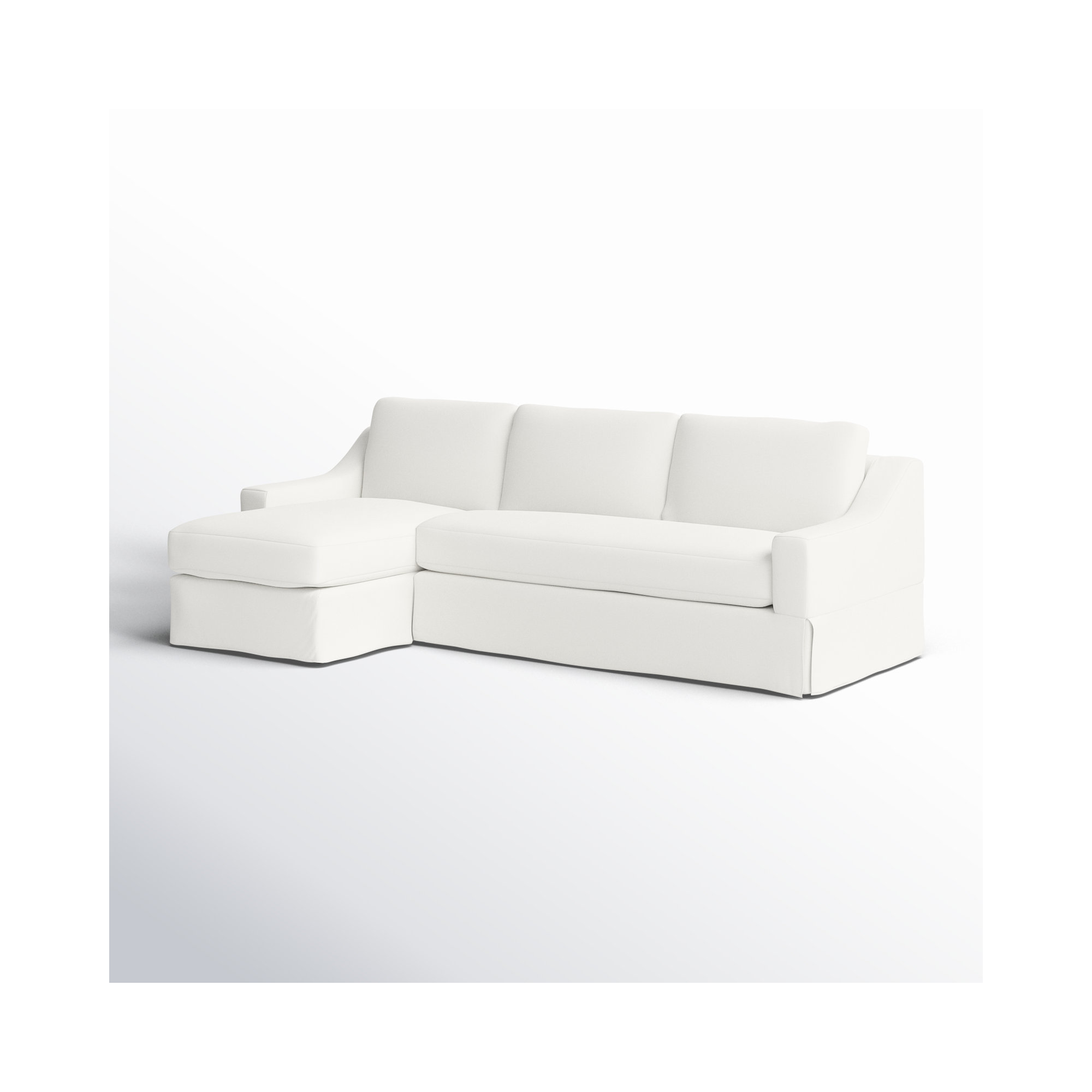 Cranbrook Upholstered L-Sectional, Bayou Off White Canvas, Left Hand Facing