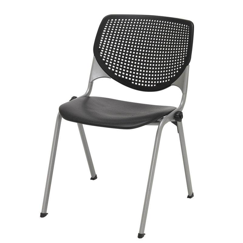 Chaise empilable sans accoudoirs Kool, Noir, Poudre noire, Noir