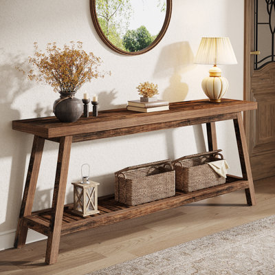 TribeSigns 70.9-Inch Farmhouse Console for Entryway, 2-Tier Entry Table Sofa Table