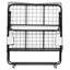 Lit pliant 38 po x 75 po avec 5 matelas, lit simple pour les invités, structure en métal solide, confort à long terme, housse amovible en mousse à mémoire de forme, repose-pieds confortable, roues verrouillables