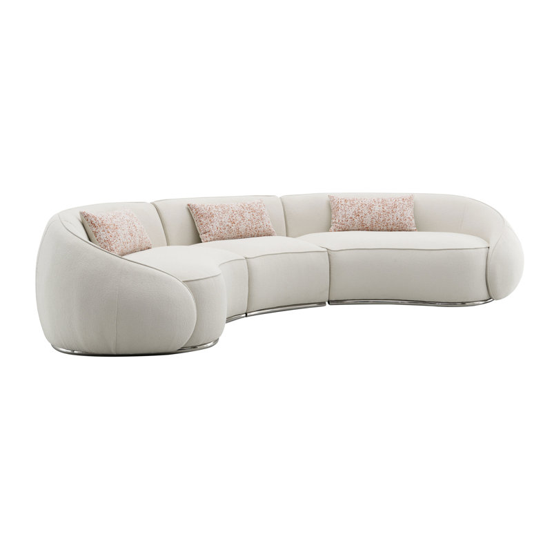 Canapé modulaire beige - cadre intérieur, 37,3 po Profondeur, confort confortable, largeur de 182,66