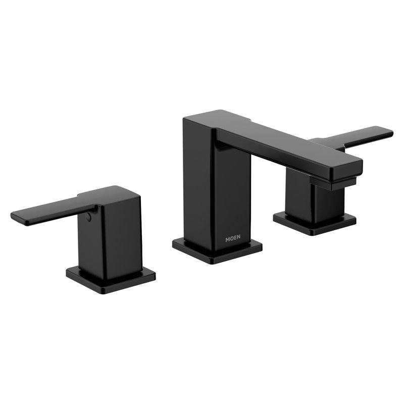 Robinet de salle de bain surdimensionné à 90 degrés avec bonde, Noir mat