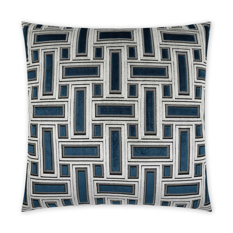 Brix Pillow Cover & Insert, Sapphire, Square 20"