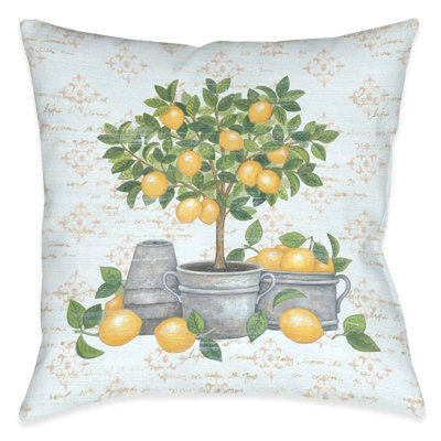 Sicilian Lemon Reversible Throw Pillow