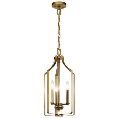 Lustre en laiton naturel à 3 lumières Morrigan
