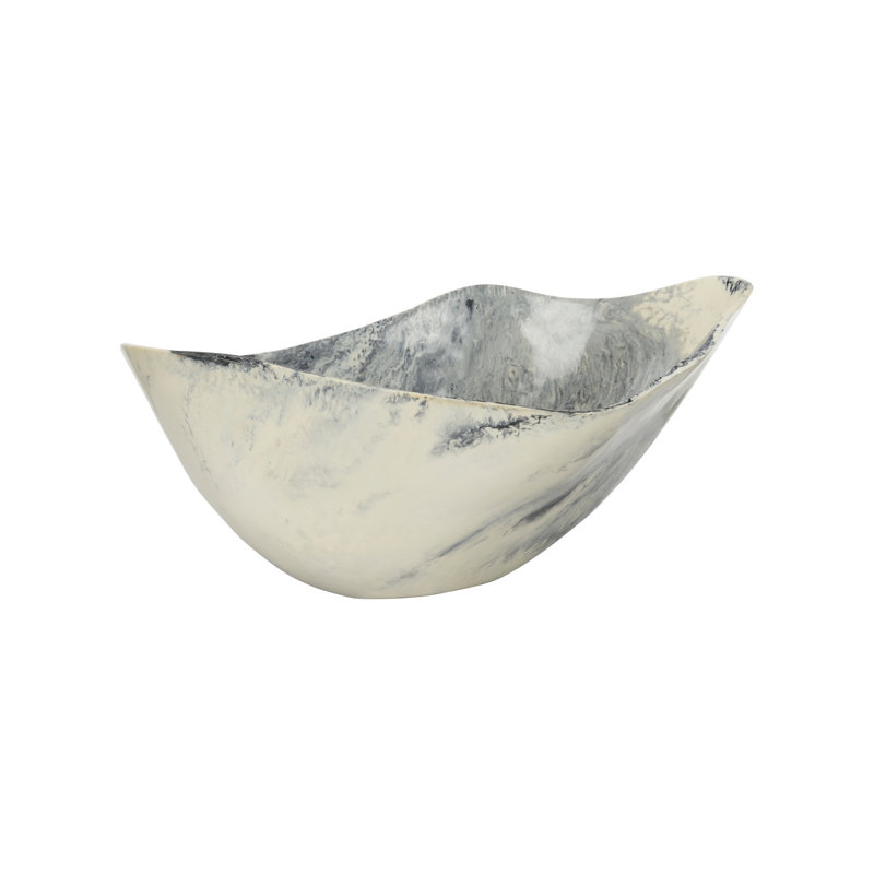 Bucolic Oval Bowl - Black Medium, 8.75" H x 21" W x 8.75" D, Pink