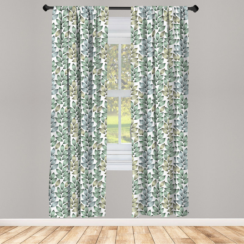 Floral Semi-Sheer Rod Pocket Curtain Panels, 28" x 63"