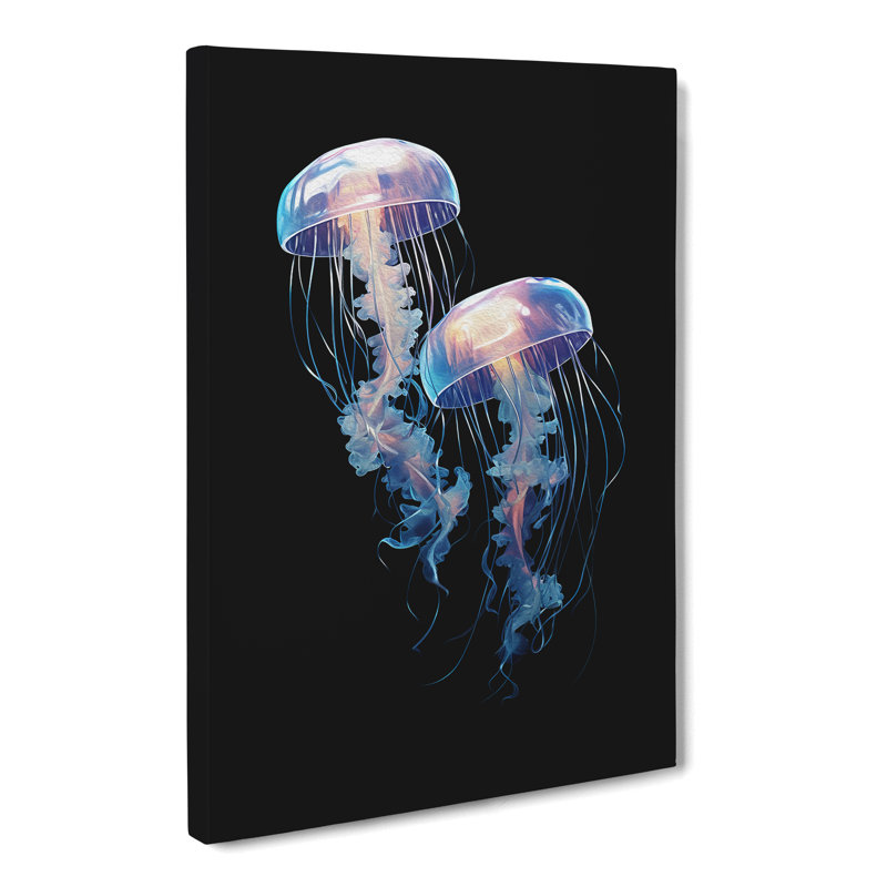 Jellyfish Minimalism Art - Wrapped Canvas, 60cm H x 40cm W x 3cm D