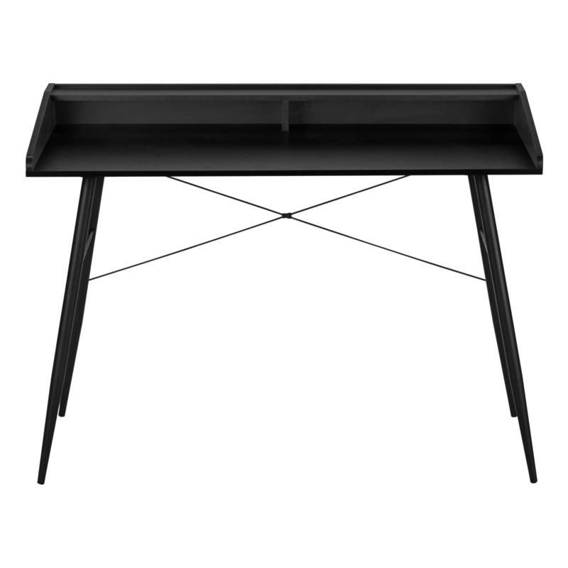 Bureau d'ordinateur, bureau personnel, ordinateur portable, tablettes de rangement, L 48 po, métal stratifié, contemporain, moderne