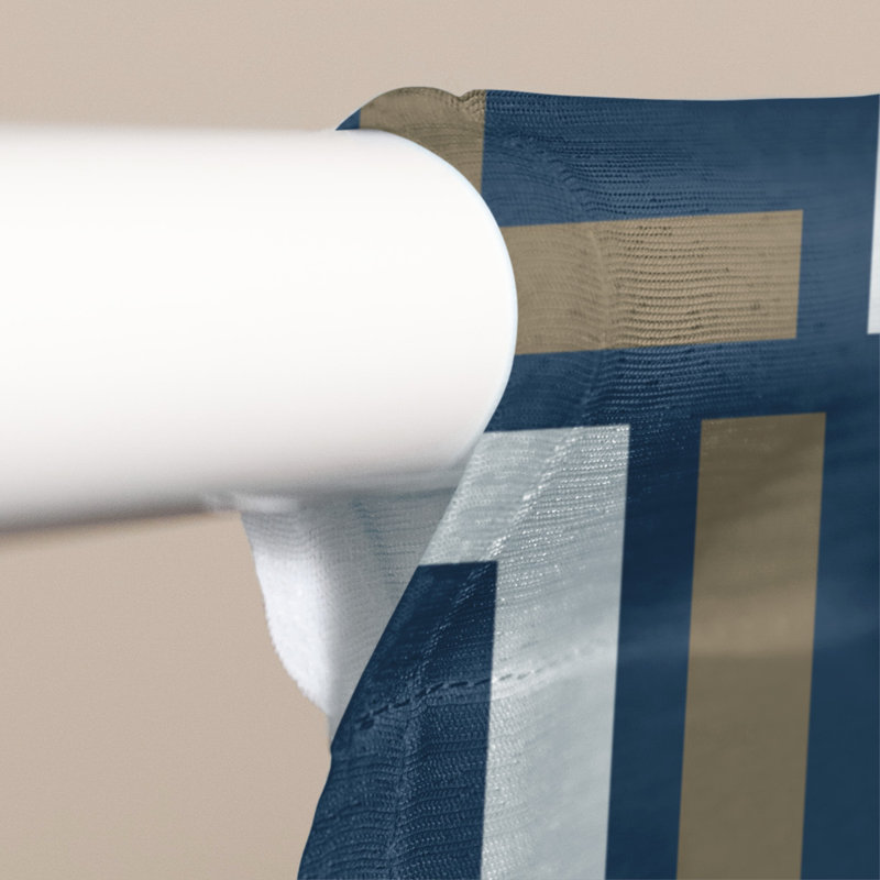 Rideau occultant et isolant avec passe-tringle Luxury, Football St Louis bleu millénaire / or / blanc