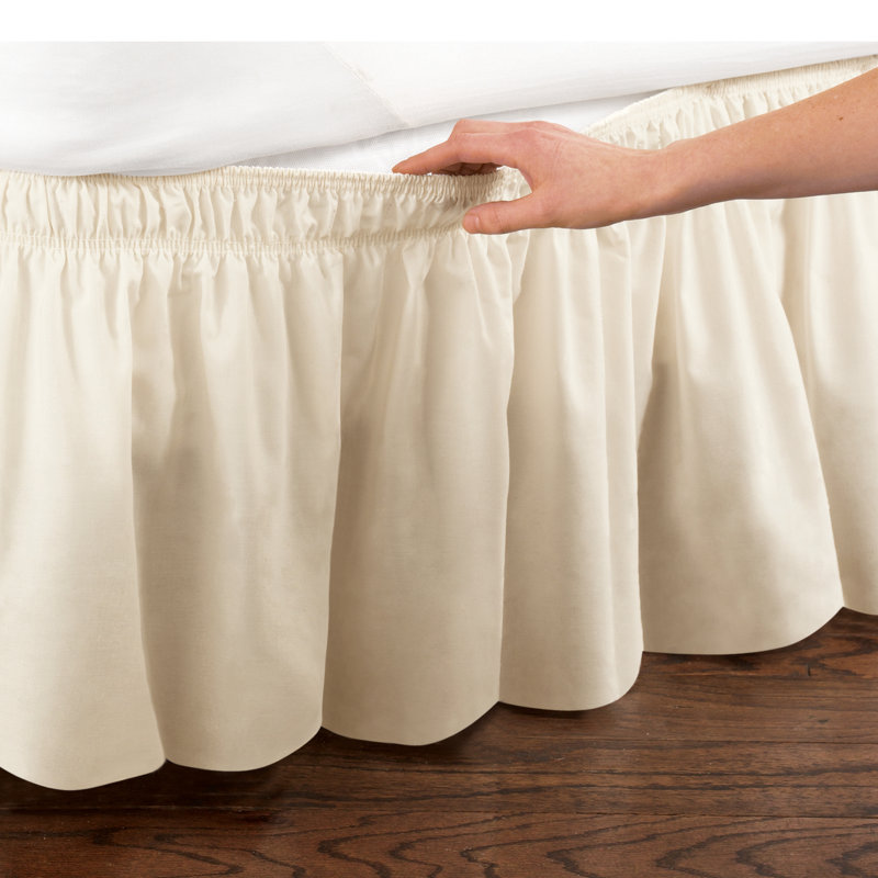 Ruffled Wrap Around Bed Skirt, Ivory, Queen