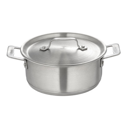 Cocotte rond avec couvercle en acier inoxydable bon chef Cucina