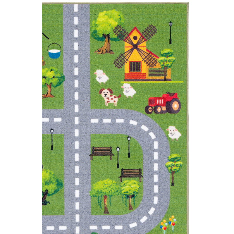 Kids Playhouse 200 Performance Machine Washable Rug, Square 5'