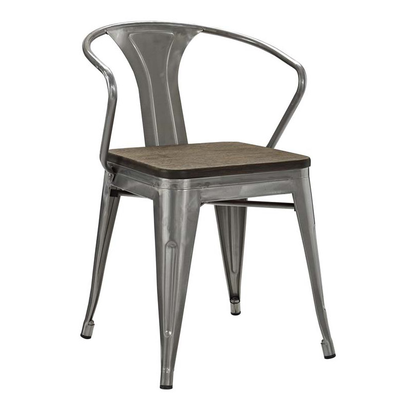 Chaise en bambou / acier Modway Promenade, Bronze industriel