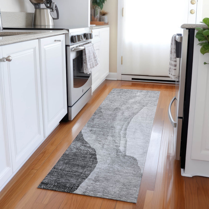 Tapis intérieur / extérieur en polyester tissé à la machine Chev, Tapis de couloir 2 pi 3 po x 7 pi 6 po