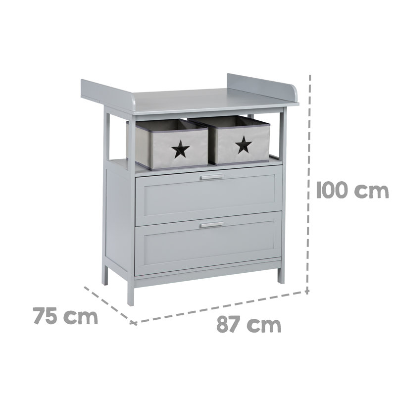 Hamburg Changing Table Dresser, Grey