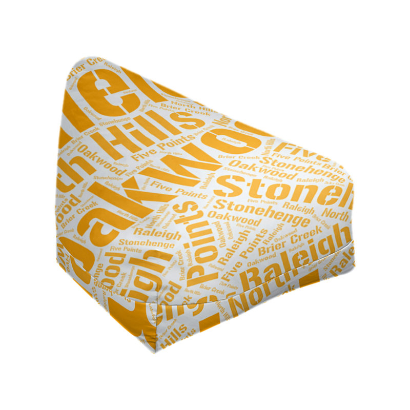 Classic Bean Bag, 30" H x 27" W x 25" D, Orange Polyester Blend, Raleigh