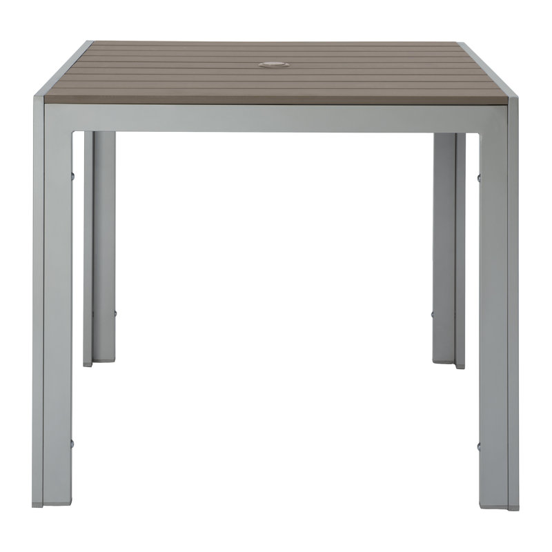 Table de salle à manger Ellenton, Gris argenté, Brun